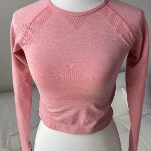 Long Sleeve Fitted Cropped Gym Top